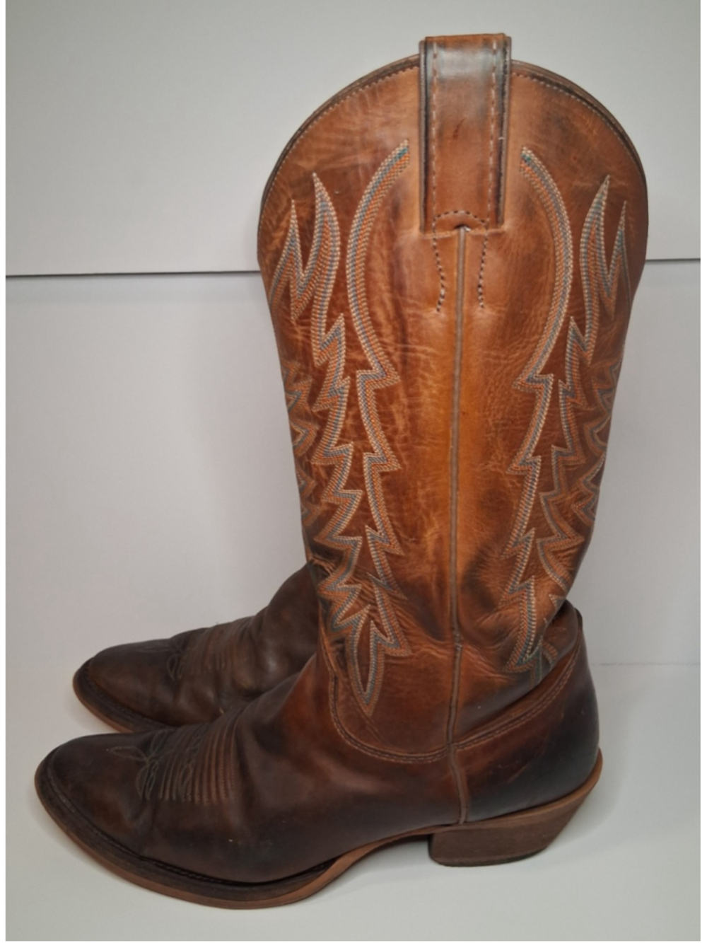 Justin Boots Keaton Men's 8.5 D Boots Brown Leather 13" Distressed BR251